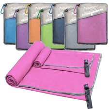 2 Pack Microfiber Towel, Quick Dry Towel Travel Towel, Super Absorbent Compac...