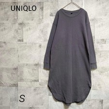UNIQLO S Waffle Dress Charcoal Simple Autumn/Winter Used