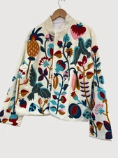 Bohemian Authentic  Suzani Textile   Jacket Boho Chic Embroidered Coat Festival