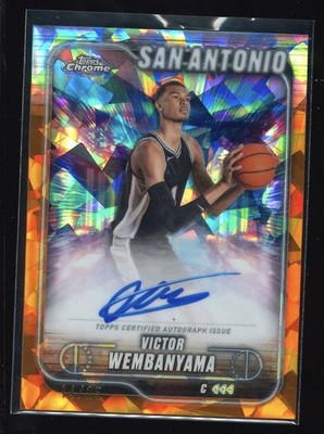 2024-25 Topps Chrome Victor Wembanyama Auto Orange Geometirc Refractor /25