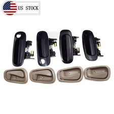 8pcs Door Handle Set For 98-02 Toyota Corolla 98-02 Chevrolet Prizm Blackbeige