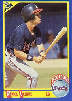 1990 Score #593 Mark Lemke L1