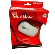 Microsoft Basic Optical Mouse Scroll Wheel PS/2 PC MAC USB Wired Mouse