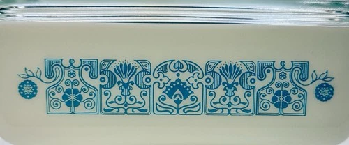 Vintage Pyrex Horizon Blue 1.5 QT 503 Refrigerator Dish With Lid NM Condition