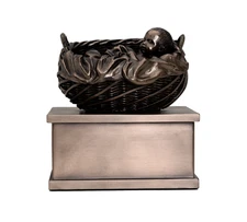 NEW! Bronze Baby in Basket Cremation Urn