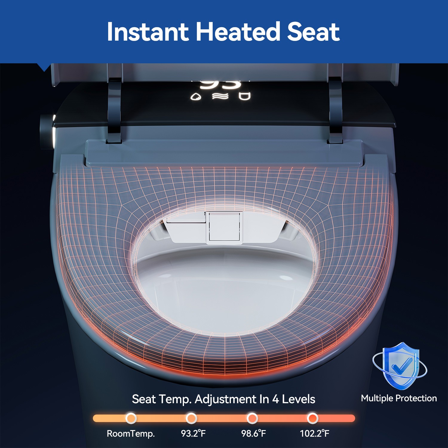 HOROW Smart Toilet Bidet Built-in Water Tank Auto Flush Warm water Dry UV