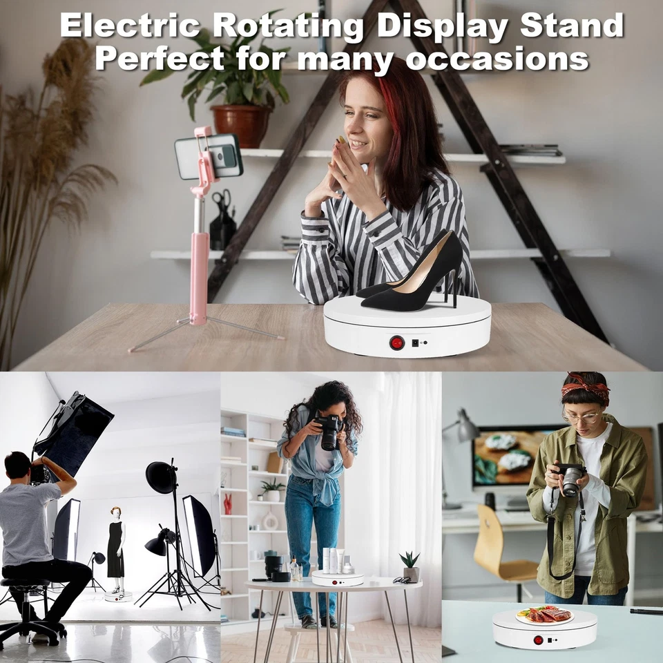 Rotating Display Stand 11.8'' Motorized Stand Photography Turntable Electric ... - Image 3 of 4