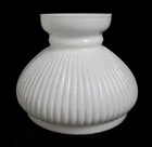 Vintage Milk Glass Ribbed Student  Lamp Shade 8"Wx6 1/4"H With 6 7/8"-7" Fitter