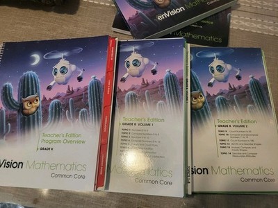 enVision Math Common Core Teachers Edition Grade K Lot  With  Workbooks