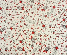 How the Grinch Stole Christmas Cotton Fabric BTY White Merry Grinchmas