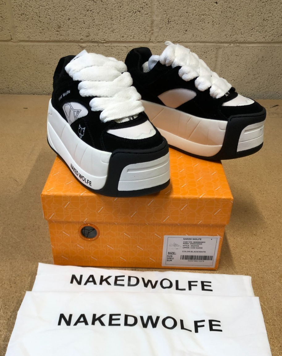 Naked Wolfe Snatch Women's Platform Sneakers – Black/White – Size