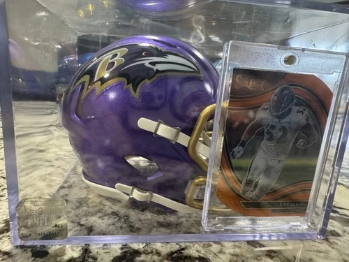 🏈🔥 Ray Lewis Autographed Baltimore Ravens Purple Flash Mini Helmet + Display