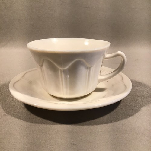 PV07228 Vintage Hocking Milk Glass COLONIAL IVORY Cup & Saucer - 4sets - Picture 6 of 12