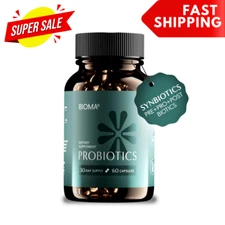 Bioma Probiotics for Digestive Health | 3-in-1 Gut Health Formula | 60 Capsules