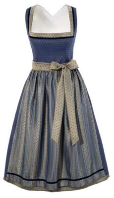 B-Ware / 2. Wahl - Dirndl midi 64cm Bad Endorf blau gold Hannah Collection