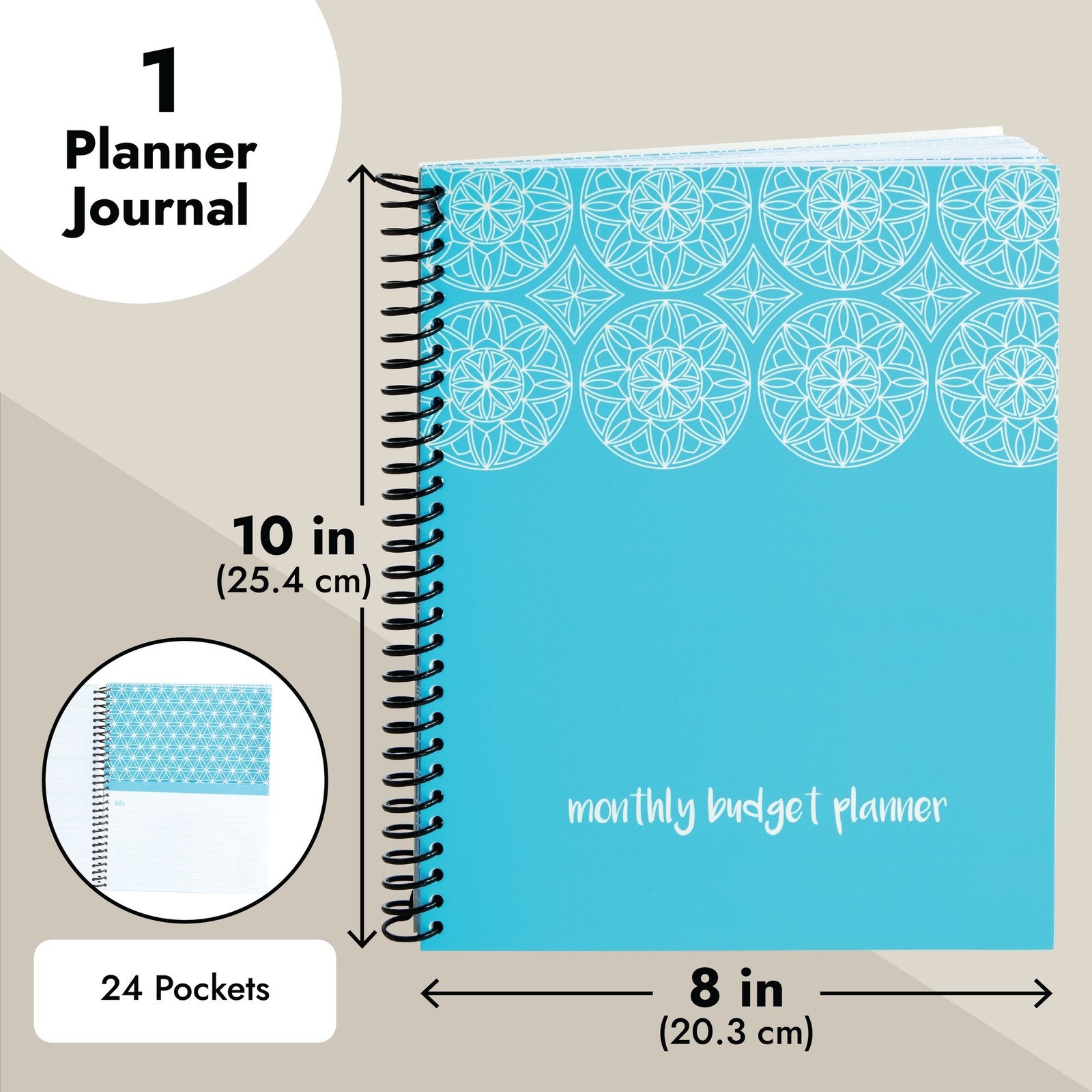 Monthly Budget Planner with Pockets, Bill Organizer, Expense Tracker ...