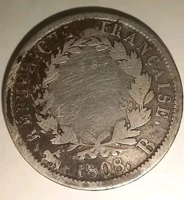 🇫🇷 Rare 2 Francs 1808 B Napoléon I B Argent 🇫🇷 - Photo 1/2