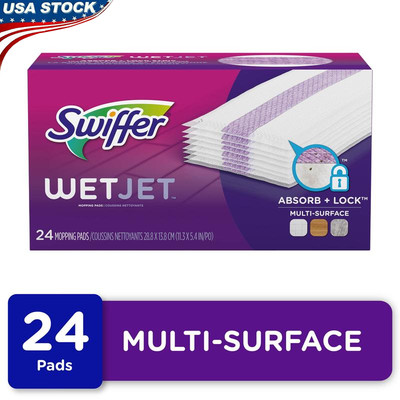 Mop Cleaning Pads Refill 24ct Absorb Lock Strip Multi Surface Floor Cleaner New