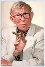 Postcard Comedian Actor George Burns Holding Cigar 1980