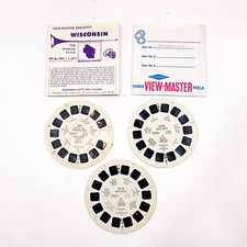 Vintage Sawyers View Master Reels Wisconsin Badger State 3 Reels with Booklet