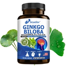 Ginkgo Contains Vitamins B6, B12, Folic Acid (5000mg) Memory | Clarity | Focus