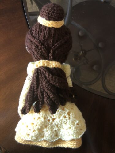 CROCHETED--Disney Princess Belle- Beauty & The Beast- Hand Held Puppet-12”-NEW - Picture 2 of 3