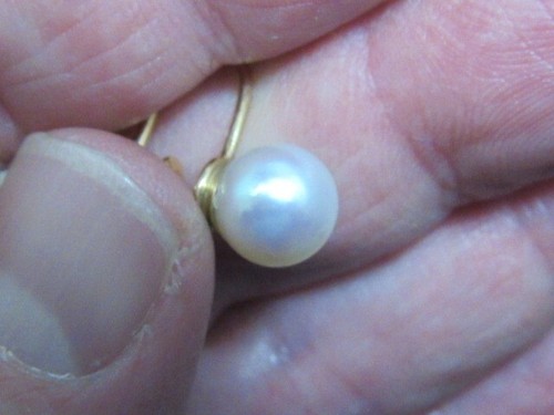 NAOMI Vintage 14 K Gold pearl Earrings designer earrings 14k - Picture 4 of 10
