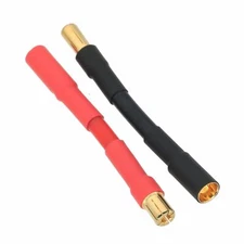 HXT 6.5mm Male Plug to HXT 5.5m Female Jack cable 10AWG 5CM wire For RC Battery