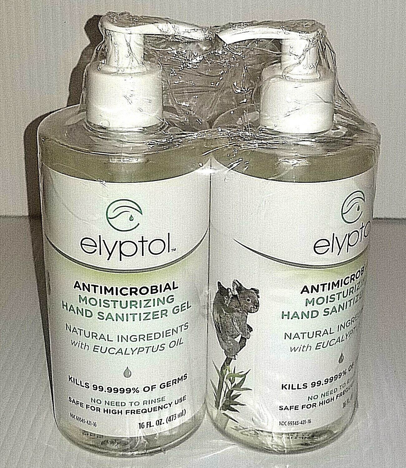 2 Eucalyptus Oil Elyptol Antimicrobial Hand Sanitizer Gel 16OZ Vegan,GECA Cert eBay