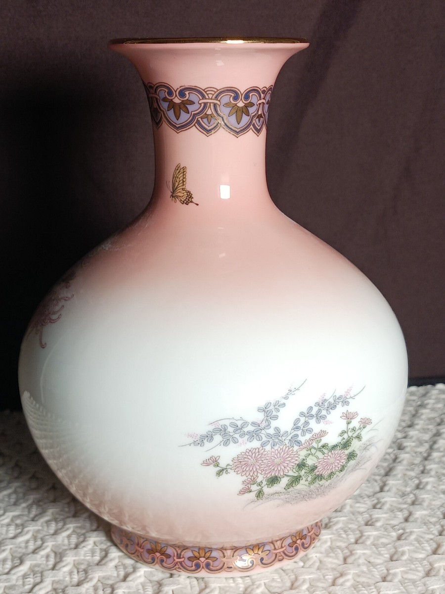 ししみ様 JAPANESE KYOTO PORCELAIN VASE 20th Century ovoid trumpet mouth