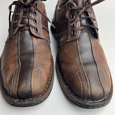 Clark’s Touareg Men\'s 10 M Brown Leather Bicycle Toe Oxford Casual Shoes 70852 Clarks Mens Touareg Oxford Brown Bike Toe Leather Lace Up  main image 3