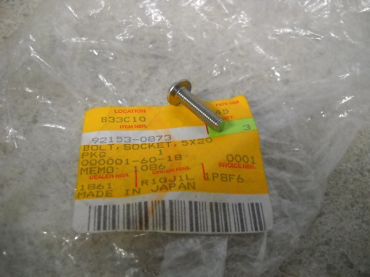 NOS OEM Kawasaki Cowling Bolt 2005-2009 ZX-6R ZX1000/1400 Ninja