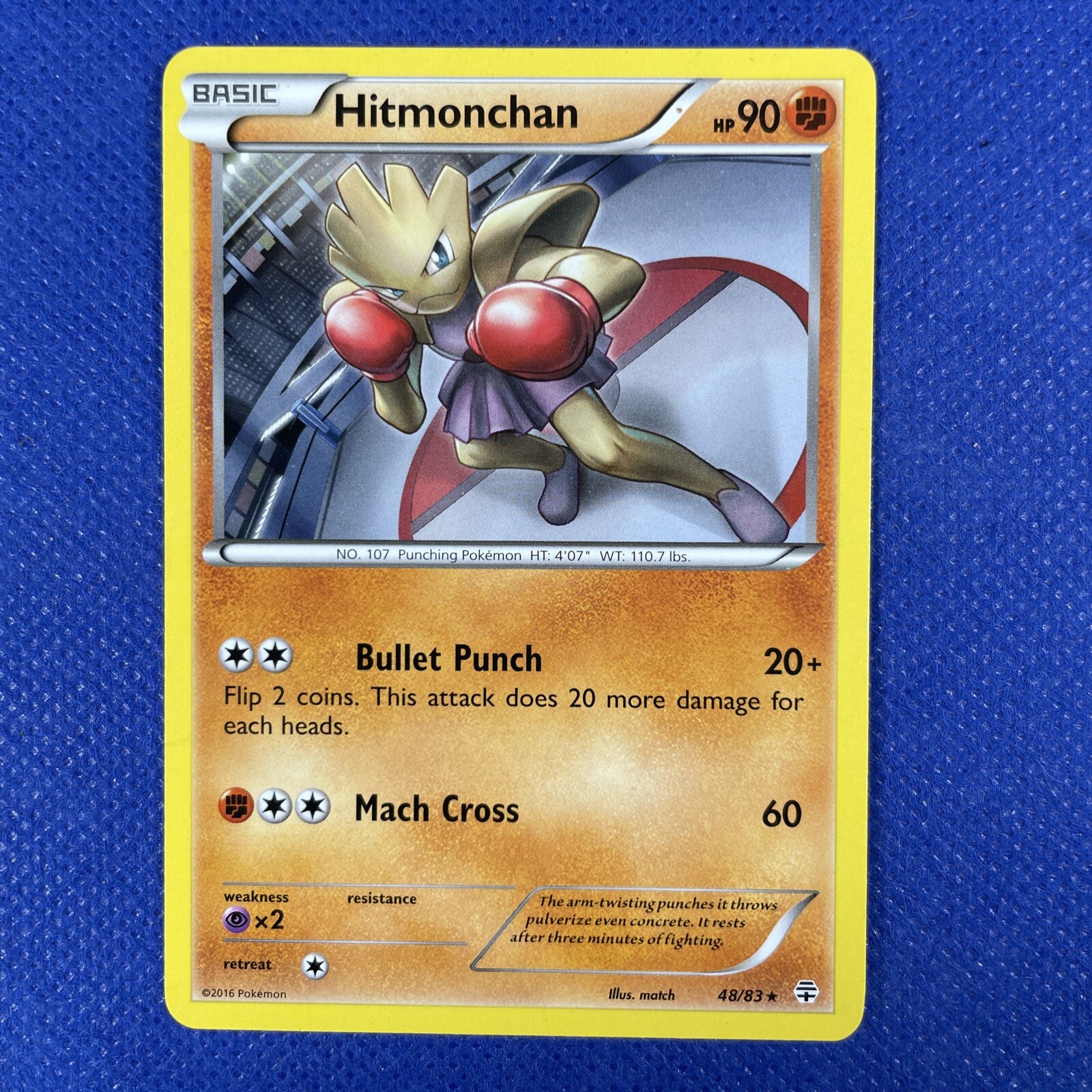Pokemon TCG Hitmonchan 48/111 XY Furious Fists Uncommon Card - NM/Mint