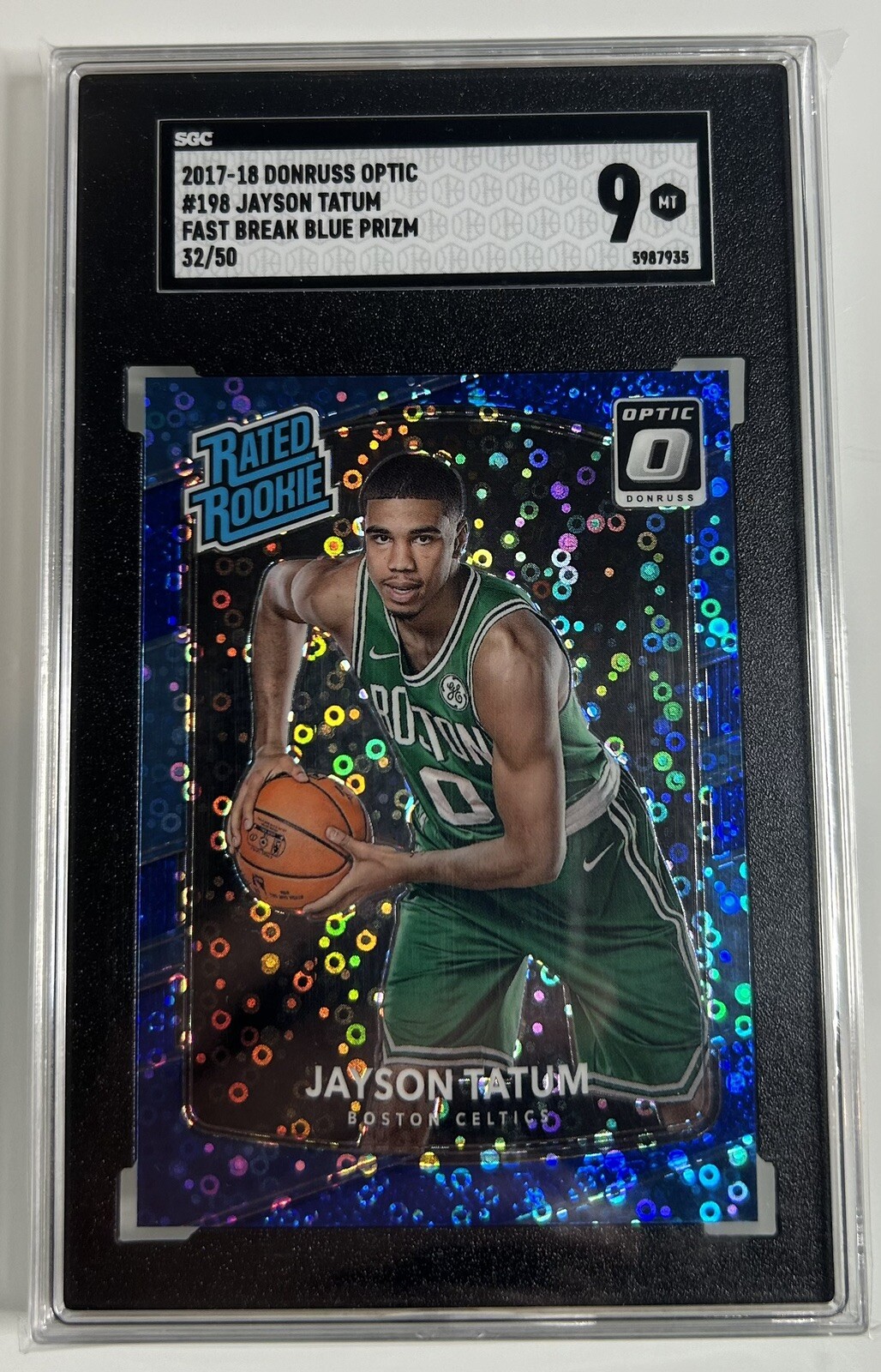 Jayson Tatum 2017 Optic Fast Break Blue Prizm RC /50 Rookie SSP Boston Celtics