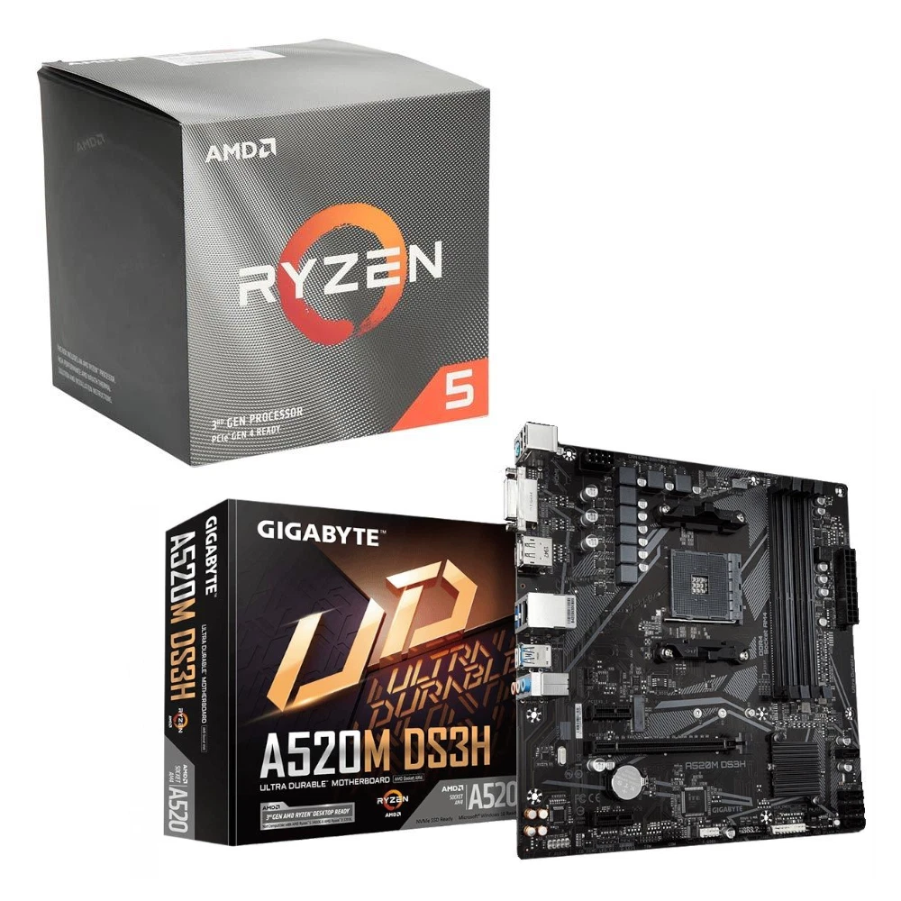 NEW AMD Ryzen 5 CPU + Gigabyte A520M DS3H AMD AM4 mATX Motherboard Combo | eBay