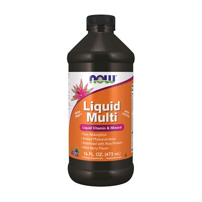 Now Foods Nutritional Supplement Wild Berry Flavor 16 Fl Oz Iron Free