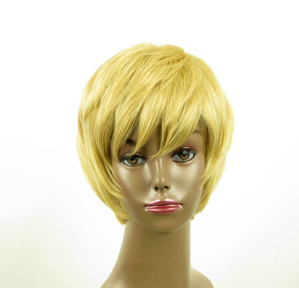 Perruque afro courte naturelle blonde sans colle LAET 02/22