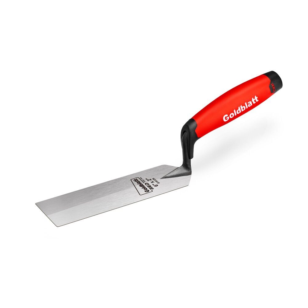 Goldblatt Heavy Duty Red Margin Trowels 6"x2" Upgraded Ground Blade Masonry Tool