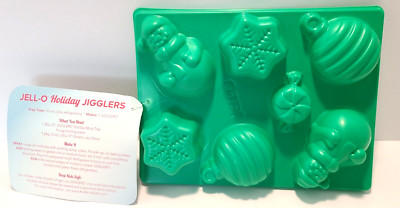 NEW JELLO JELL-O JIGGLERS HAPPY HOLIDAYS CHRISTMAS MOLD GREEN OLD SCHOOL