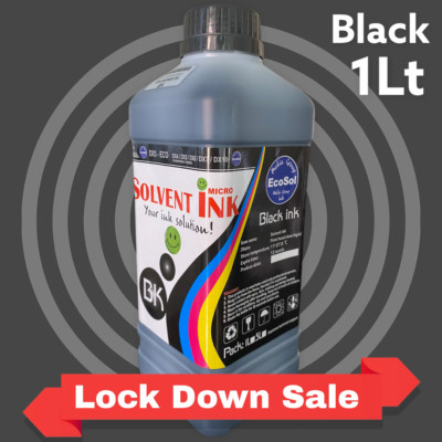 1Lt Eco Solvent BLACK Ink for Roland, Mutoh, Mimaki, Agfa SOLJET Wide Printers 