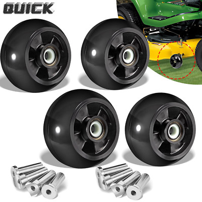 4-Pack AM125172 Plastic Deck Gauge Wheel Kit For John Deere Lawn Tractor Mower