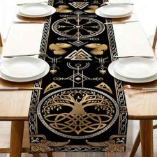 Lebensbaum G Valknut Rabe Vegvisir Tischdecke Läufer Untersetzer Deko Wikinger