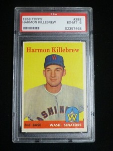 1958 Topps #288 Harmon Killebrew PSA 6 EX-MT