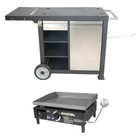 Razor Griddle 1 Burner Propane Gas Grill Griddle with Prep Cart, Black
