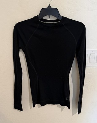 Smartwool Women's Merino 250 Wool Base Layer Top Crew Black Sz XS