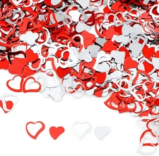 Heart Confetti, Valentine's Day Heart Table Confetti Metallic Foil Sequins Confe