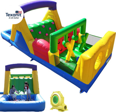 22Ft Commercial Bounce House for Big Kids, 100% PVC Inflatable Obstacle Course B
