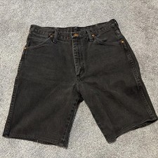 Wrangler Jean Shorts Men's 30 Black Cowboy Cut Western 936WBK Modified USA Made