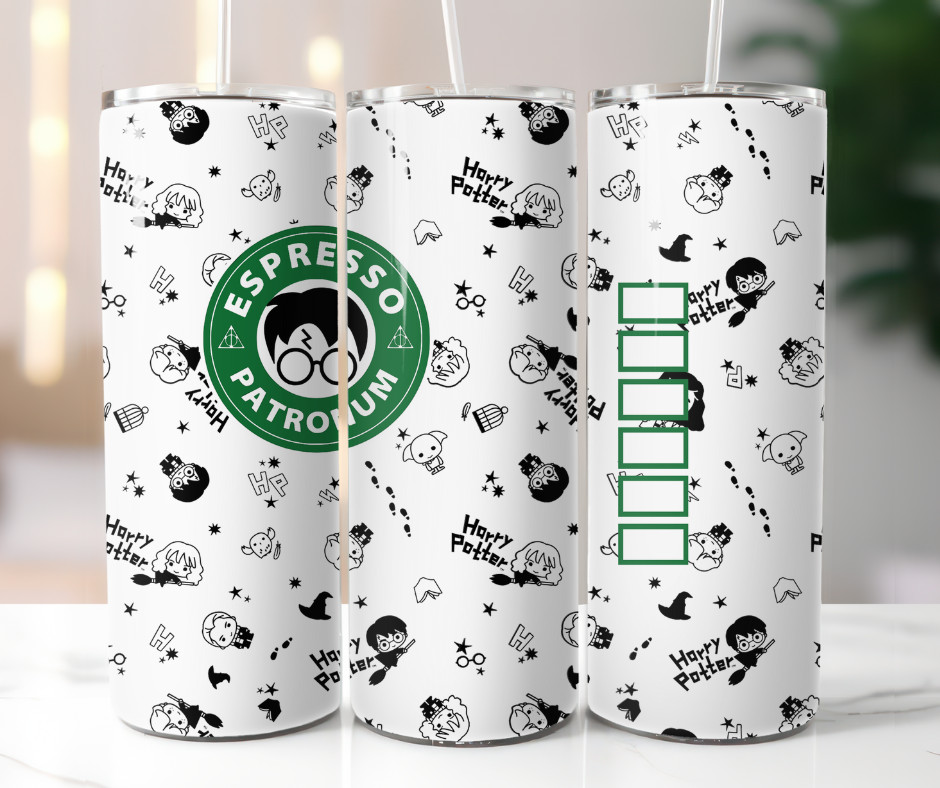Taza de viaje térmica Harry Potter vaso. Espresso Patronum. Regalo para amantes del café