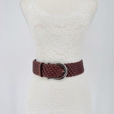 Michael Kors Leather Braided Wide Belt Sz S Brown Woven Boho Equestrian Western